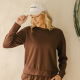 Stateside - Softest Fleece Crew Neck Pullover - Espresso