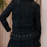LoveShackFancy - Mildrene Rhinestone-Studded Blouse - Black