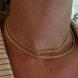 Rebecca Pinto Jewelry - 14" Large Diamond Cut Barrel Chain - 14K Gold