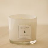 Sunni Spencer - 3 Wick Black Sand Candle - White