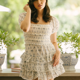 LoveShackFancy - Fellows Floral Dress - Ashen Blue