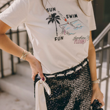 Sunni Spencer - Sunshine City Tee - Ecru/ Multi