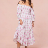 LoveShackFancy - Rigby Cotton Floral Midi Dress Dress - Rose Picnic