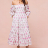 LoveShackFancy - Rigby Cotton Floral Midi Dress Dress - Rose Picnic