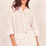 LoveShackFancy - Ronda Top - Antique White