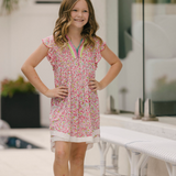 Poupette St. Barth - Kids Sasha Mini Dress - Pink Ocean Flowers