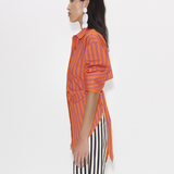 SIMONMILLER - Loch Poplin Button Up - Hibiscus/Tangerine Stripe