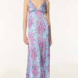 Poupette St. Barth - Long Dress Cassandra - Blue Exotic Forest