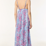Poupette St. Barth - Long Dress Cassandra - Blue Exotic Forest