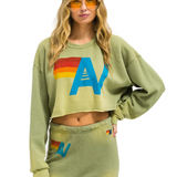 Aviator Nation - Vintage Cropped Sweatshirt  - Faded Army