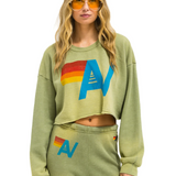 Aviator Nation - Vintage Cropped Sweatshirt  - Faded Army