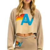 Aviator Nation - Vintage Cropped Sweatshirt - Faded Tan