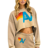 Aviator Nation - Vintage Cropped Sweatshirt - Faded Tan