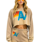 Aviator Nation - Vintage Cropped Sweatshirt - Faded Tan