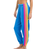 Aviator Nation - 5 Stripe Women's Sweatpants - Neon Cobalt