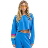 Aviator Nation - Relaxed Logo Crewneck - Neon Cobalt