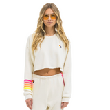 Aviator Nation - Relaxed Logo Crewneck - Neon / Vintage White