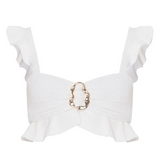 PatBo - Breeze Jacquard Flutter Top - Off White