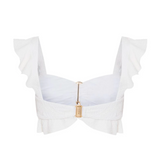 PatBo - Breeze Jacquard Flutter Top - Off White
