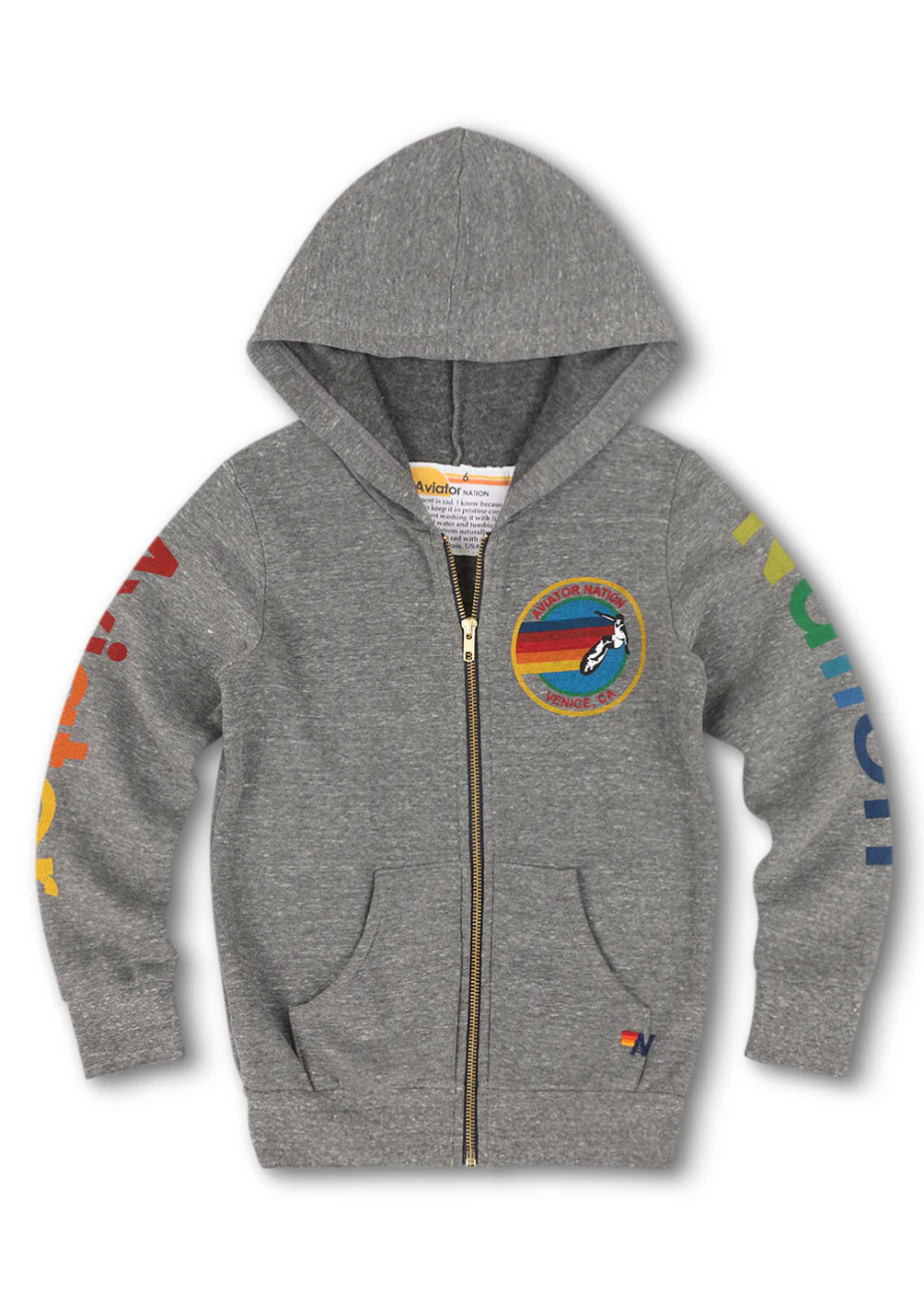 kids grey AN zip up hoodie
