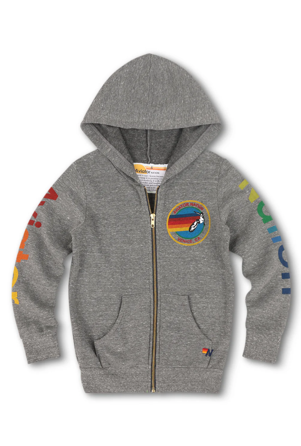kids grey AN zip up hoodie
