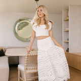 PatBo - Rhythmic Lace Flutter Top - Off White