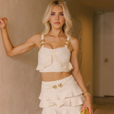 PatBo - Gavea Mesh Mini Skirt - Off White