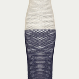 Kate Dress - Ivory/Navy