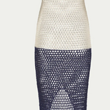 Kate Dress - Ivory/Navy