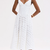 PatBo - Rhythmic Lace Midi Dress - Off White