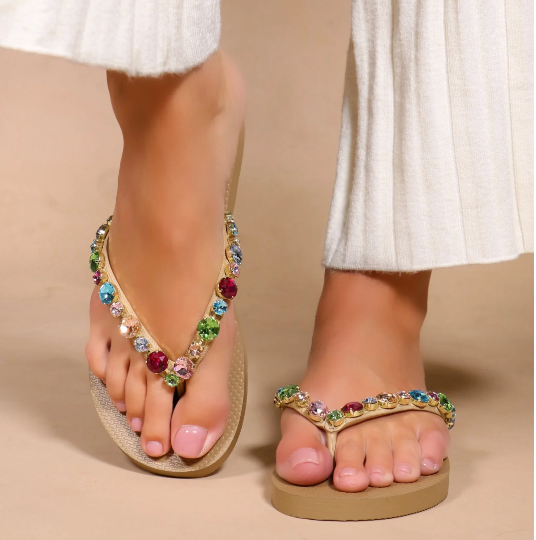 Mystique - Blakely Flip Flop - Beige / Multi