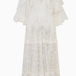 White lace dress on a white background
