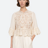 Sea New York - SHANNA LACE 3/4 SLEEVE TOP  - Cream