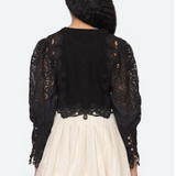 Sea New York - VANIA LACE COMBO SWEATER - Black