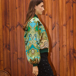 side view of green jacket