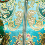detail of green bomber jacket