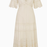 White lace dress on a white background