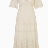 White lace dress on a white background