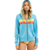 Aviator Nation - 5 Stripe Hoodie - Aqua / White Neon