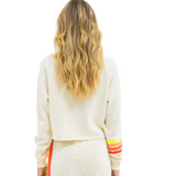 Aviator Nation - Bolt Cropped Crew - Vintage White / White Neon