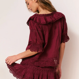 LoveShackFancy - Romilly Blouse - Spiced Berry