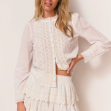 LoveShackFancy - Larine Top - Pearl / Off White