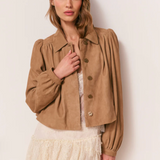 LoveShackFancy - Eris Suede Jacket - Camel