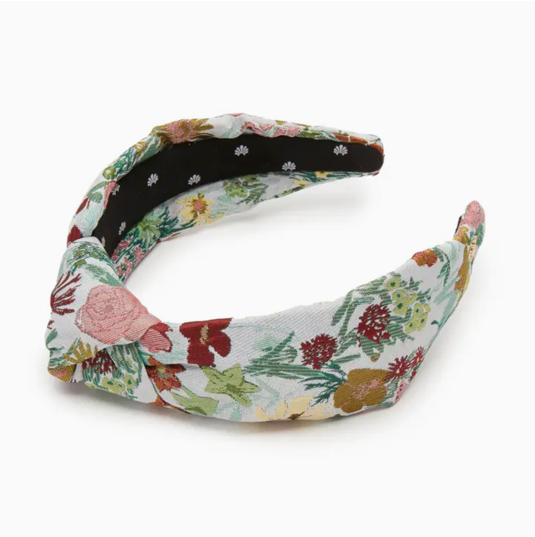 Floral patterned headband on a white background