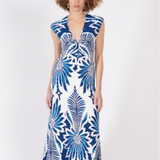 Poupette St Barth - Nova Long Dress - NAVY CARTAGENA
