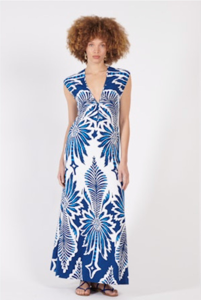 Poupette St Barth - Nova Long Dress - NAVY CARTAGENA Poupette St Barth - Nova Long Dress - NAVY CARTAGENA