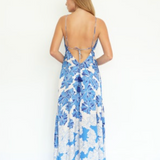 Poupette St Barth - Denise Long Dress - BLUE FLOWER BUNCH