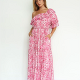 Poupette St Barth - Jay Long Dress - PINK AQUAFLORA