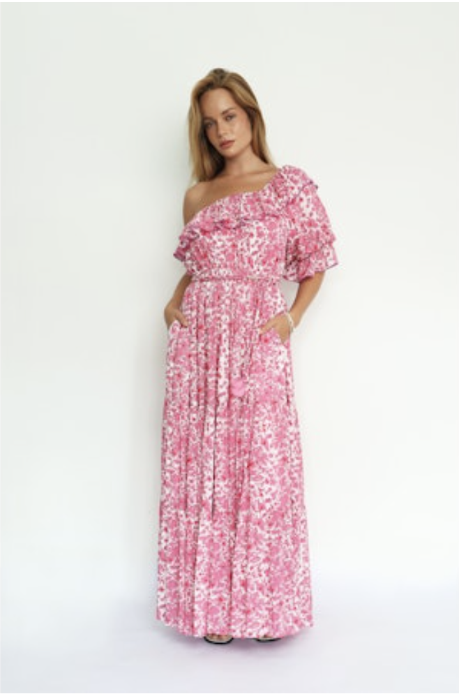Poupette St Barth - Jay Long Dress - PINK AQUAFLORA