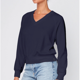 Stateside - SOFTEST FLEECE V-NECK SWEATSHIRT - New Navy